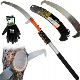    Телескопичен трион с кука BRADAS 5.5 m нож 360 mm резитба на дървета 5.5 m + Bradas PURE BLACK PRO ръкавици размер 9 - L 1 чифт