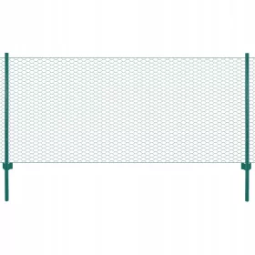   vidaXL оградна мрежа и стълбове 25 x 0,75 m