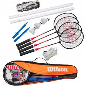    Wilson Badminton V2 3 4PC мрежа, комплект ракети с волан