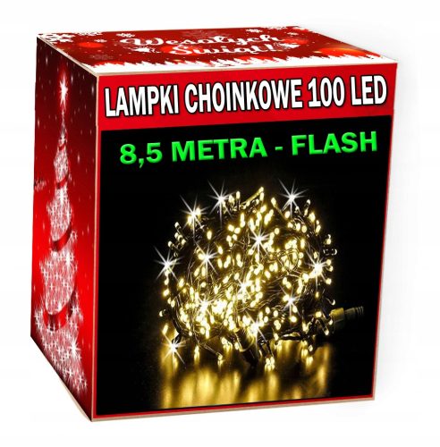  КОЛЕДНА ЕЛХА 100LED СВЕТКАВИЦА 8.5 МЕТРА ВЪНШНА