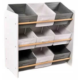    СИВО БЯЛО СИВО РАФТОВЕ КОНТЕЙНЕРИ ИГРАЧКИ ОРГАНИЗАТОР