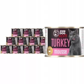    JOHN DOG за КОТКИ ADULT TURKEY MUSSE консерва 200гр*12