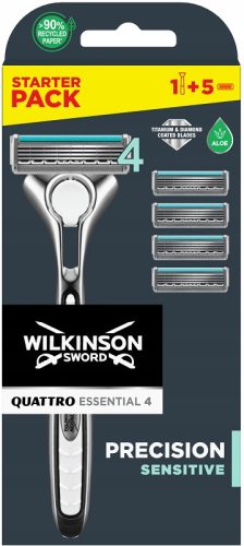  Wilkinson Quattro Titanium Sensitive самобръсначка с патрони + 5 патрона