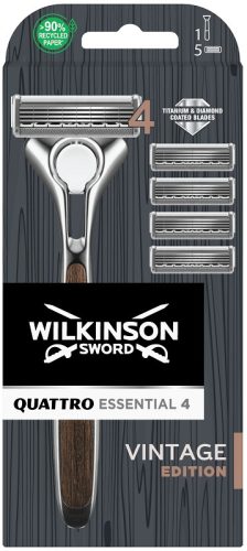  Wilkinson Quattro Essential Самобръсначка с 4 касети 5 бр.