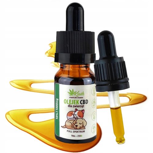  10% Kush CBD конопено масло за кучета котки, RAW пълен спектър 10 ml