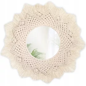    Огледало за стена Tutumi, кръг, дървена рамка, 60 x 60 mm