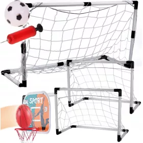    Комплект футболни врати, баскетболен кош 2в1