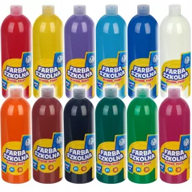    КОМПЛЕКТ темперни бои за плакати ASTRA 12col x 1l