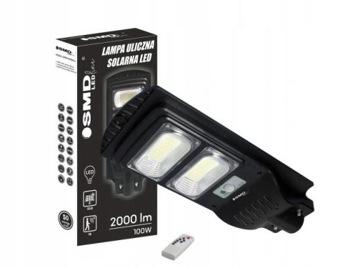  Улична лампа 100 W 1500 lm на соларно захранване