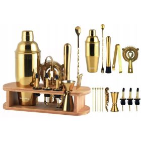   Бармански комплект Напитки GOLD 16 бр. Бамбук