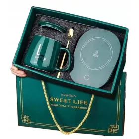   КОМПЛЕКТ ЗА НАГРЯВАНЕ НА КАФЕ, ЧАЙ, ЧАША И ЛЪЖИЦА