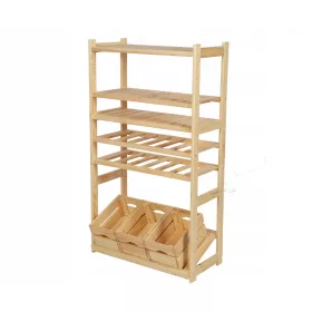    Дървен складов рафт Wamar-Sosenka 124,2 x 70 x 33 см макс. 50 кг на рафт