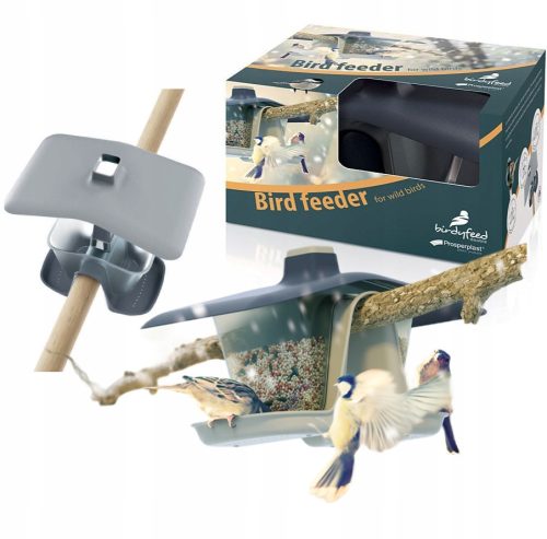 Хранилки за птици - PROSPERPLAST ХРАНИЛКА ЗА ПТИЦИ BIRDYFEED DOUBLE STONE GREY IBFD 405U