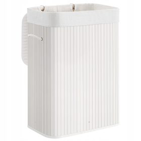    Songmics 72l свободностоящ кош за пране, бял