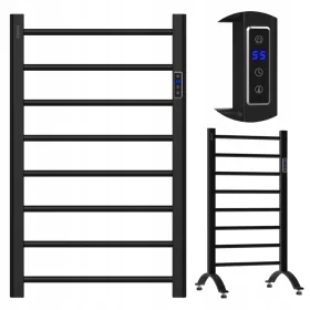   EBERG електрически радиатор за баня стоящ сешоар стълба 200W 2в1 черен