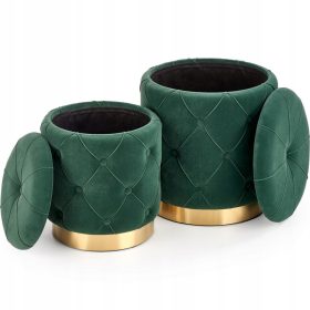    Тапициран пуф Halmar в нюанси на зелено