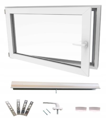 PVC прозорец Lorac RU50x40B-58L бял ляв 50x40см