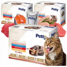    Мокра храна Petty, микс от вкусове, 1,2 кг