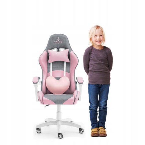  HELL'S CHAIR Rainbow Pink - сив детски стол за игри от плат