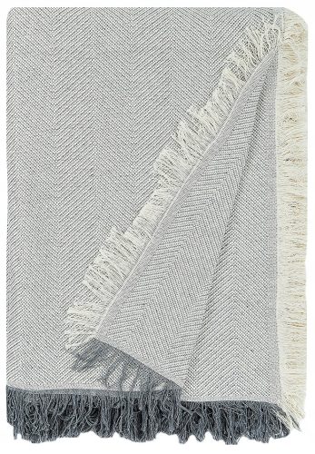 Одеяло - Памучно покривало Supreme Style 180 см x 260 см, кремаво, нюанси на сивото