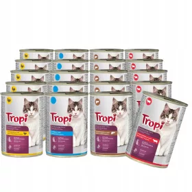   TROPI мокра храна за котки Микс от вкусове в сос 24x415гр
