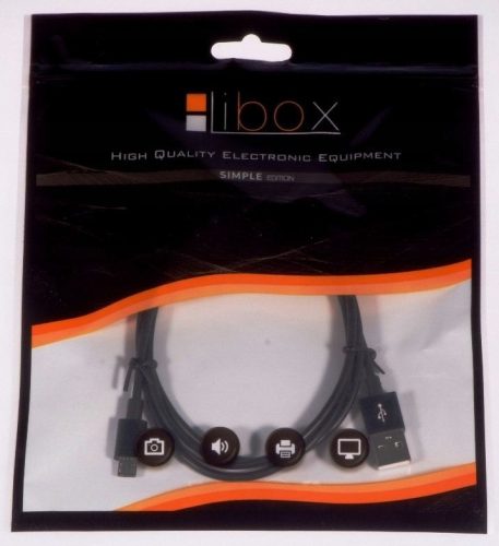  Libox USB кабел - microUSB тип B 1м черен
