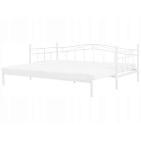    Двойно метално легло Beliani Metal Bed Frame Bedroom Frame 80x200 бяло