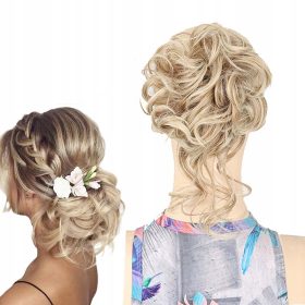    Дамска къса синтетична руса коса за коса