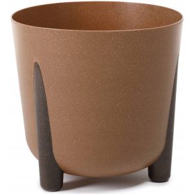    Саксия BratGO 34 см x 34 x 32 см диаметър 34 см пластмасови нюанси на кафяво и бежово