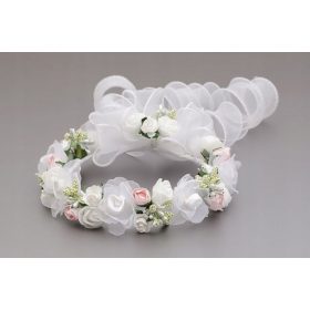    Лента за глава с венец Celebrita, бяла 146