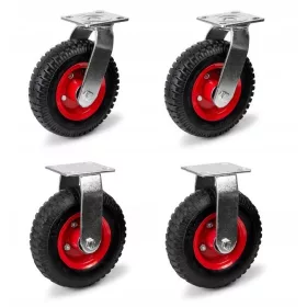    Комплект от 4 колела с диаметър 220 мм, надуваеми колела за количката