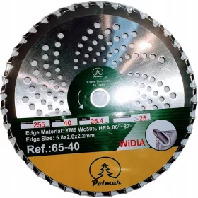  Режещ диск Polmar 65-40 WiDiA 255мм 40 зъба