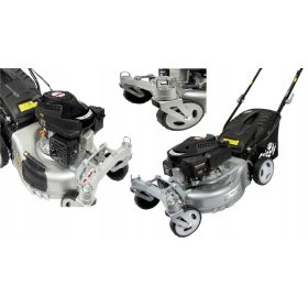    Бензинова косачка Grizzly с кош, обем 144 cm³. 50 л кош, ширина на косене 46 см