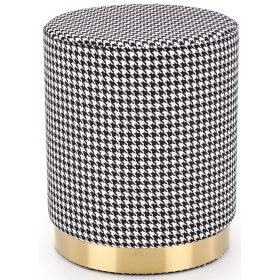  Черен тапициран пуф Halmar