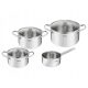 Комплект съдове за готвене - Комплект тенджери Tefal от неръждаема стомана, 7 бр.