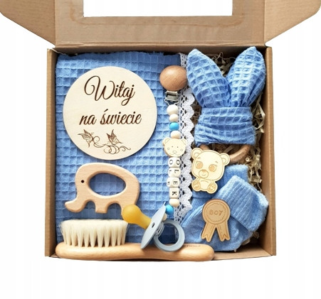 Висулка залъгалка Baby Box за новородено, подарък за бебе, нюанси на синьото