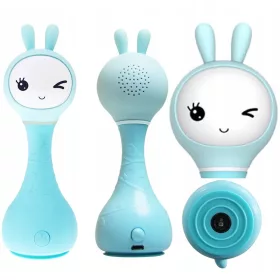  Дрънкалка заек Alilo, синя, 16 см