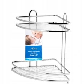    Ъглова етажерка за баня Galicja Blanca 0697 33x25x25 см хром