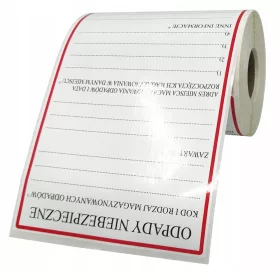   Етикети за опасни отпадъци 15х21см - Фолио