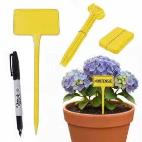    Етикети за растения, малки, 10,5x7 см, сменяемо поле + маркер