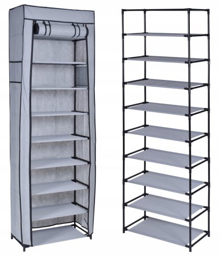  Текстилен шкаф за обувки Gockowiak Lea 57x172x29 см сив