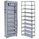  Текстилен шкаф за обувки Gockowiak Lea 57x172x29 см сив