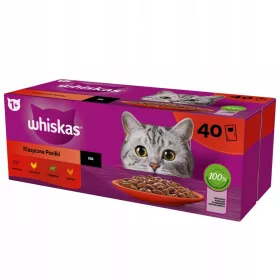    WHISKAS САШЕТА ХРАНА ЗА КОТКИ МИКС В СОС 40x85гр