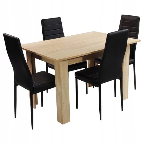  Комплект правоъгълна маса 120 х 80 см, разтегателна до 120 см + 4 стола BM Design