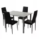  Комплект сива маса Lugano и 4 красиви черни стола