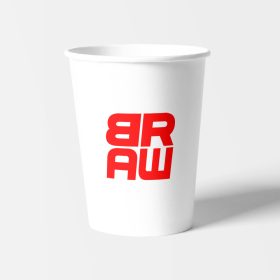   Съдове за еднократна употреба - Бели хартиени чаши с щампа - лого - 200мл