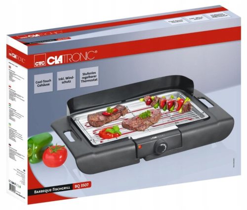  Традиционна електрическа скара Clatronic BQ 3507 черна 2000 W