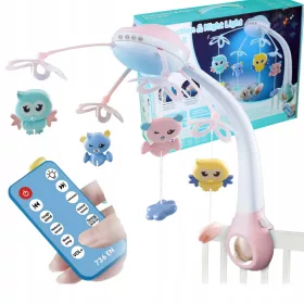    Музикална въртележка, проектор за кошара с дистанционно