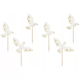    Парти Деко KPM31 бели гълъбови топери, 6 бр