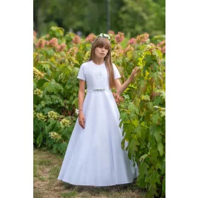  Рокля за причастие с брошка 164